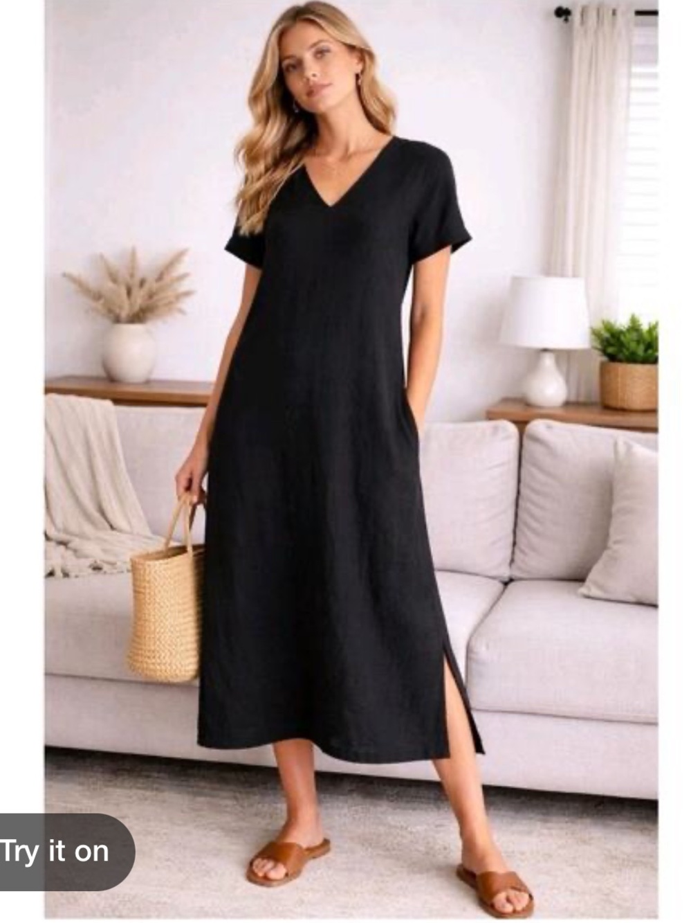 Jenni Kayne Cypress Caftan Dress in Black
